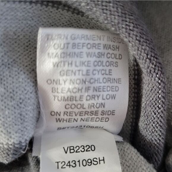 Nordstrom's One A Charcoal Gray Stripe and Gold Colorblock Pullover Sweater - Picture 10 of 11